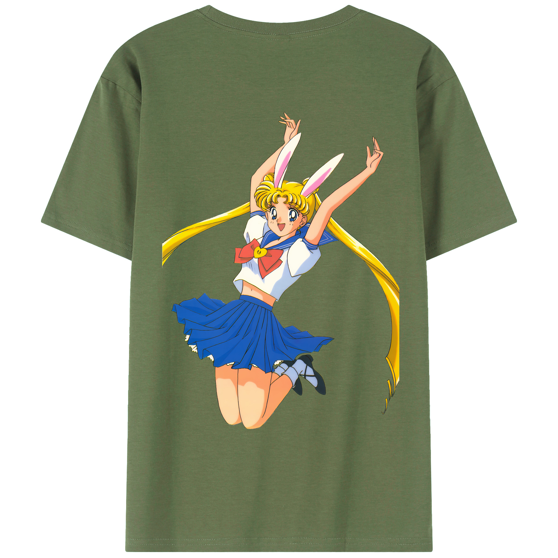 （画像用） 美少女戦士セーラームーン 愛野 美奈子 あいの みなこ Sailor Moon Aino Minako 綿100％ メンズ半袖Tシャツ（バックプリント） 通気性
